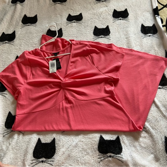 NWT Torrid Coral Rib Knit Front Twist Skater Dress Size 2X - Picture 3 of 7